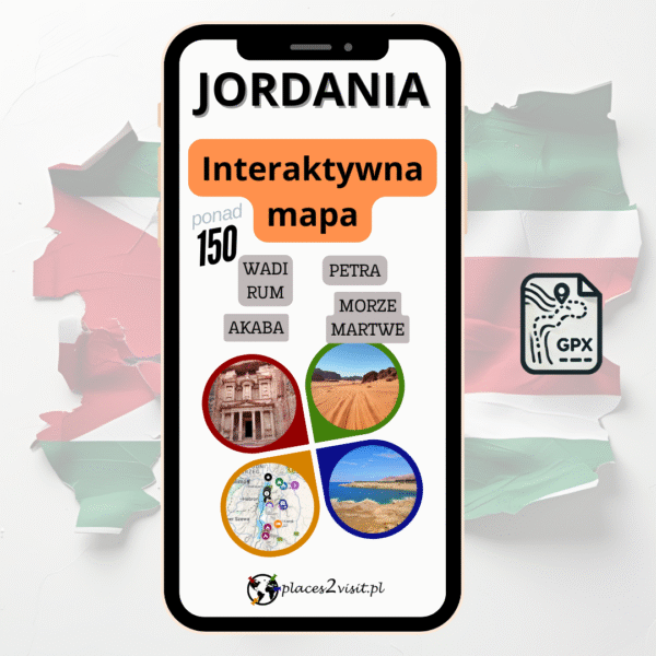 Jordania - mapa atrakcji 150+, GPX